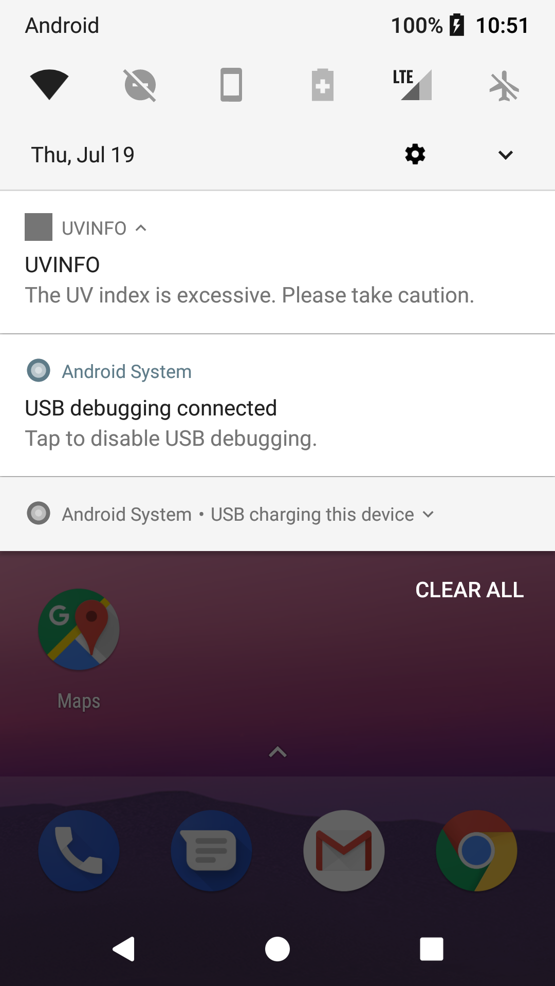 Android UV INFO Push Notification