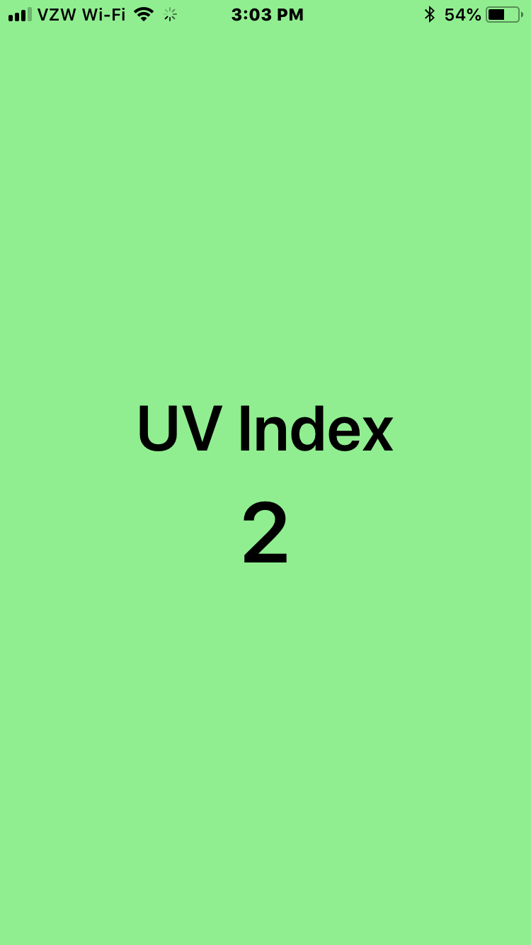 iOS UV INFO App Screenshot