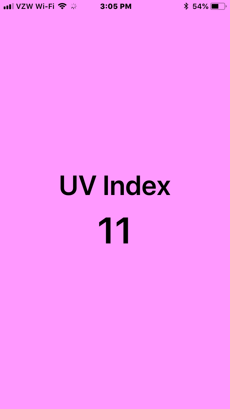 iOS UV INFO App Screenshot