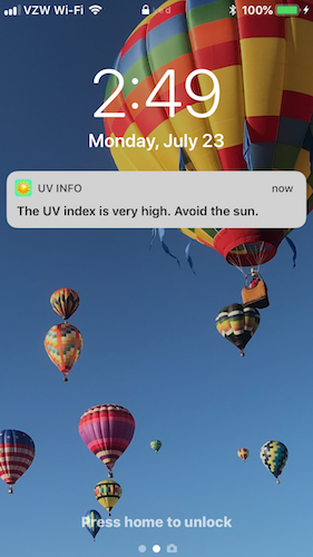 iOS UV INFO Push Notification